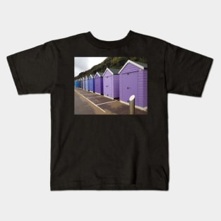 Purple and Blue Beach Huts Kids T-Shirt